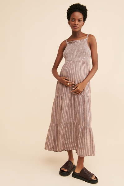 fitted lace wedding dress Floral Maternity/Nursing Dress in Navy main image 1