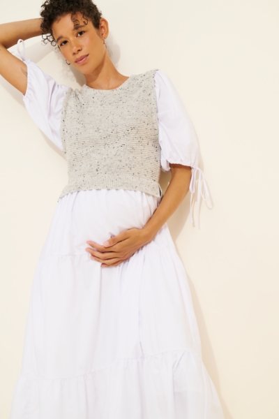 blue dress for baby girl Winter Morning Maternity Sweater Dress With Nursing – The Mom Store
