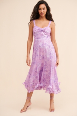 Twist-Front Textured Dress