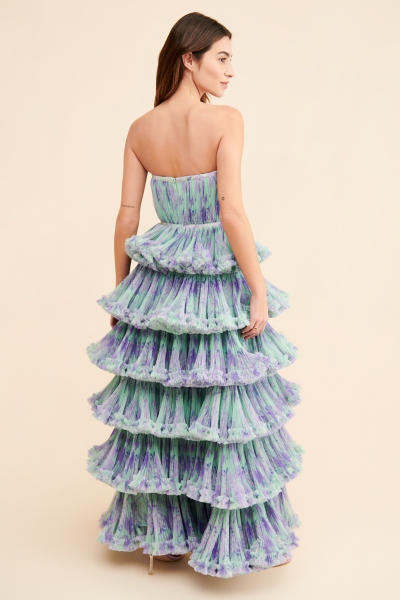 knee length dresses for ladies Georgia Strapless Dress in Floral by Hutch main image 0