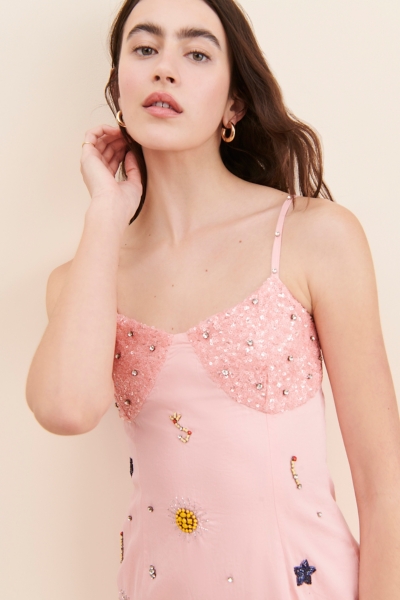 bare pink dress Lisa Maxi Dress, in Light Pink Luxe Satin, Size: Large | Show Me Your Mumu