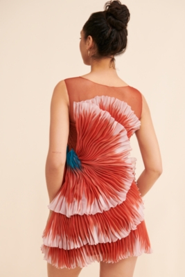 3D Floral Asymmetrical Mini Dress