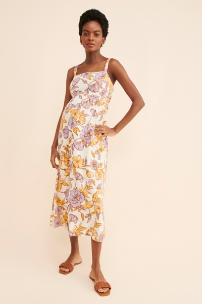 Maternity Maya Tie Back Linen Dress | Nuuly