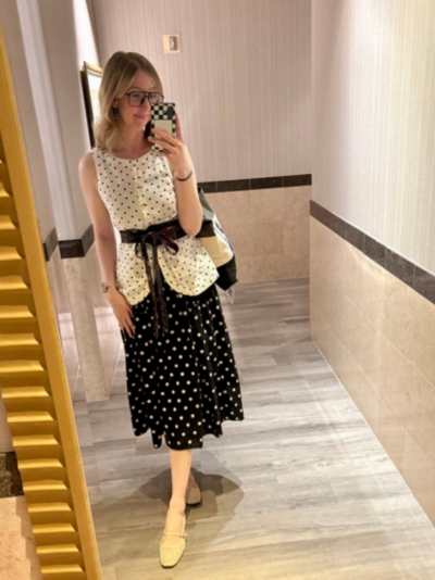 Smocked A-Line Midi Dress