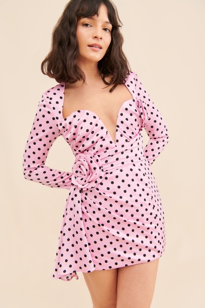 chinese dress ladies Burgendy Detail Ruched Mini Dress – ADONIS BOUTIQUE main image 1