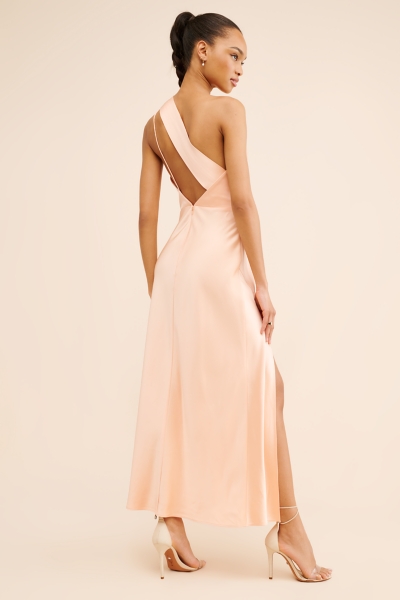 open lace back dress ASHLEYlauren 4691 One Shoulder Beaded Cocktail Dress