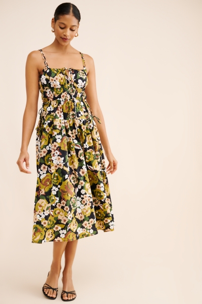 shirt with midi dress Aubrey Palm Shirt Midi Dress