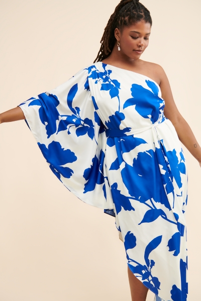 Satin One-Shoulder Maxi Dress | Nuuly