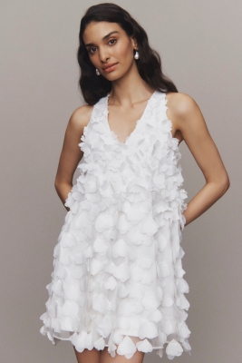 Sleeveless 3D Floral V-Neck Swing Mini Dress | Nuuly