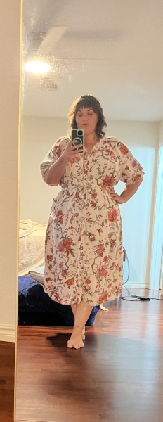 ruffled floral shirt dress anthropologie Pilcro Long-Sleeve Ruffled Denim Mini Shirt Dress MEDIUM Anthropologie  Floral