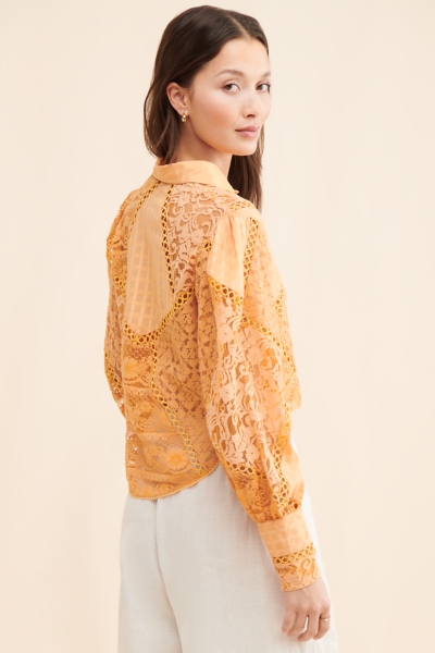Crafted Lace Button Down Blouse | Nuuly