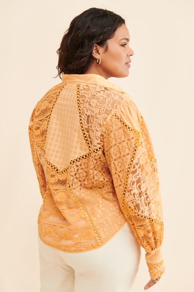 Crafted Lace Button Down Blouse | Nuuly