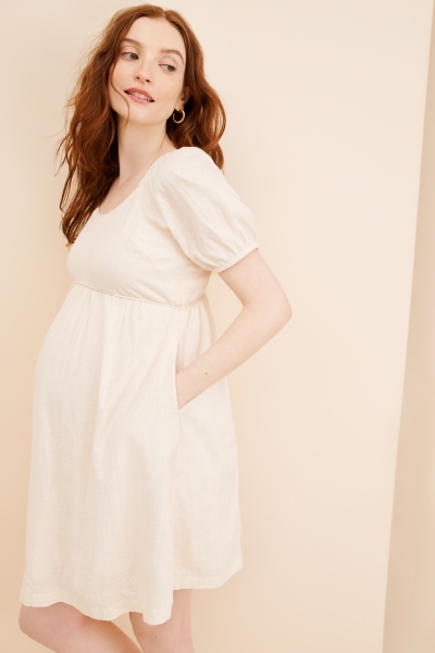 knee length dresses for ladies Beaisland round neck short sleeve maternity dress – Bearsland