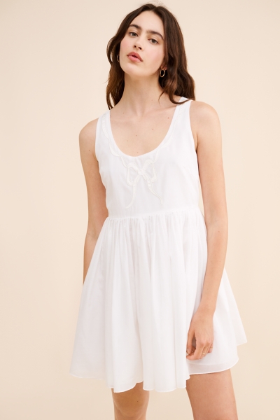 Eliana Bow Appliqu Mini Dress | Nuuly