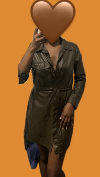 Vegan Leather Shirt Dress | Nuuly