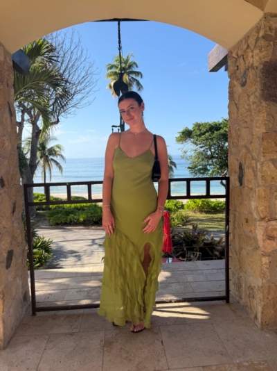 bohemian striped maxi dress Straight Neck Shoulder Tie Multi Color Stripe Maxi Dress
