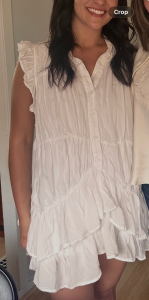 Sleeveless Ruffle Mini Shirt Dress | Nuuly