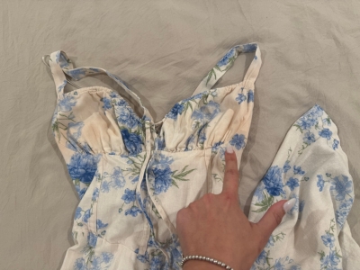 Linen Blend Floral Midi Dress | Nuuly