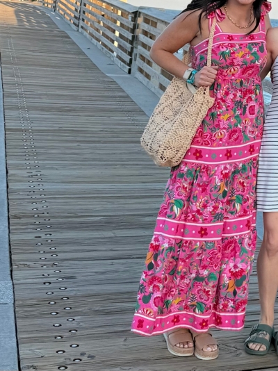 blue dress for baby girl Charlotte Dress Royal Riviera | Floral Maxi Dress