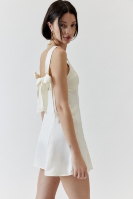 Bri Double Bow Satin Mini Dress