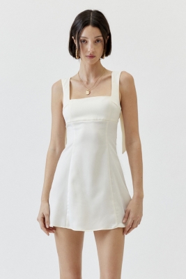 Bri Double Bow Satin Mini Dress