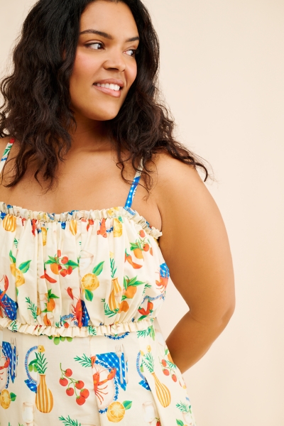Shirred Bodice Ruffle Maxi Dress | Nuuly