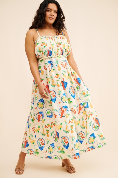 chinese dress ladies The Diana Tiered Ruffle Maxi Dress main image 1