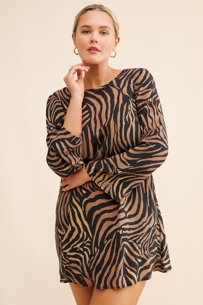long sleeve faux leather dress INTO THE MATRIX FAUX LEATHER LONG SLEEVE MINI DRESS – AKIRA main image 0