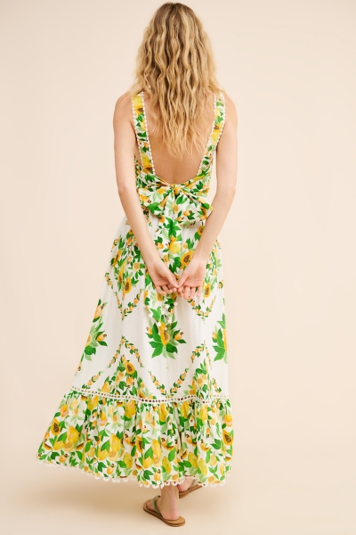 Linen Papaya Salad Scarf Maxi Dress | Nuuly
