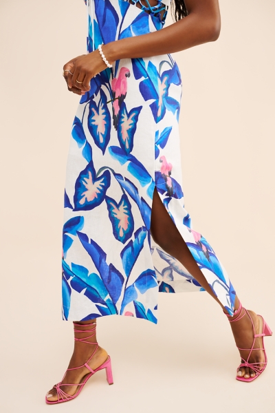 farm rio foliage midi dress FARM Rio Summer Foliage Scarf Midi Dress