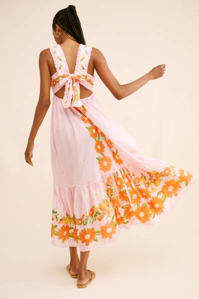 knee length dresses for ladies Farm Rio Papaya Salad Scarf Mini Dress main image 0