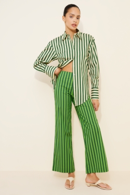 【関税込み】SIMONMILLER シルバー Pia トラウザーズ Pia Striped Poplin Pants | Nuuly