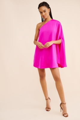 Cameron One Shoulder Cape Mini Dress | Nuuly