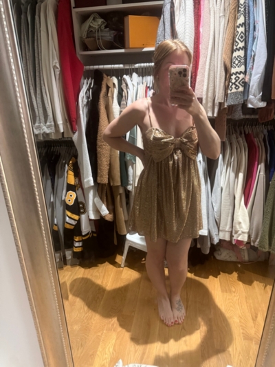 best bow mini dress show me your mumu Betsy Bow Mini Dress, in Ivory Luxe Satin