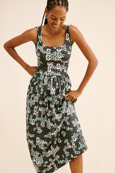 jersey midi dress Vila - - Women - Modal/Polyester - 2XL The Vila sleeveless jersey midi dress in oil green offers a sophisticated yet casual look for any occasion The Iconic Short Sleeve Jersey