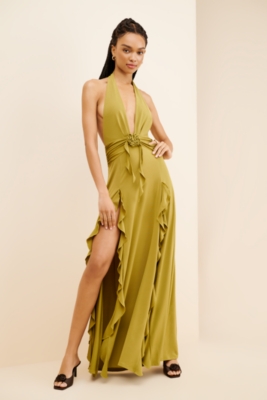 Halter Ruffle Maxi Dress Nuuly