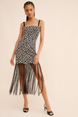 ワンピース SCULPTOR Silhouette Crochet Mini Dress Silhouette Crochet Mini Dress Metallic Pink - Borderfree