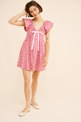 Blouson Shoulder Mini Dress