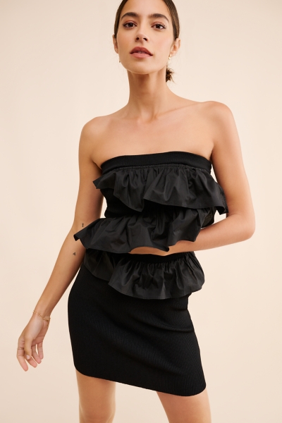 Knit Ruffle Mini Dress | Nuuly