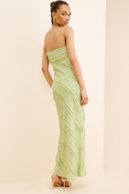 Strapless Ruffled Maxi Dress