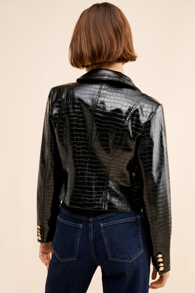 Vegan Leather Croc Lady Jacket | Nuuly