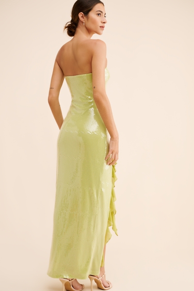 green emerald velvet dress Beaded Satin Strapless Gown by Ladivine CC467 – ABC Fashion