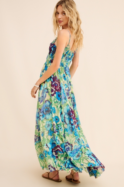 chinese dress ladies Celina Maxi Dress Blue Whisper - Light Blue Floral Maxi Dress main image 0