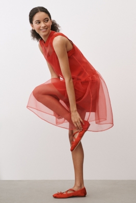 Kendall Sleeveless High-Neck Organza Mini Dress | Nuuly