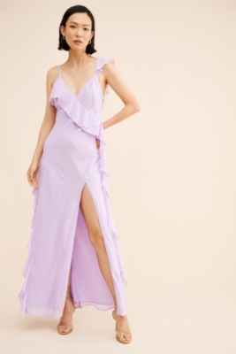 Ruffle trim maxi dress sales
