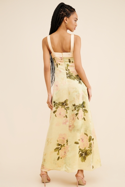 white christmas dresses Imogen Blue Floral Strapless Maxi Dress