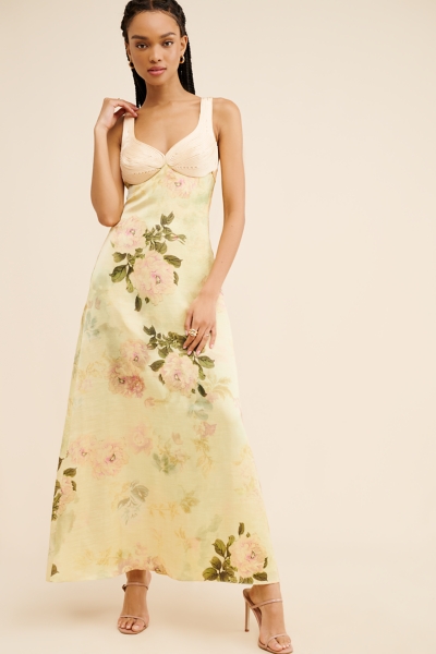 geisha designs asymmetrical lace mix slip maxi dress Delicate Florals Maxi – Geisha Designs by Paras and Shalini main image 0