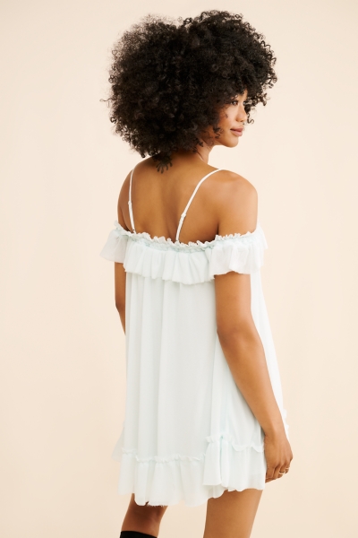 kimchi blue stella off the shoulder babydoll mini dress Stella Off-The-Shoulder Babydoll Mini Dress