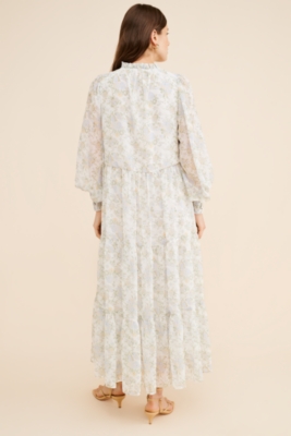 Maternity Floral Tiered Midi Dress