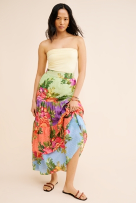 スカート herlipto Isaline Floral Tiered Skirt Isaline Floral Tiered Skirt